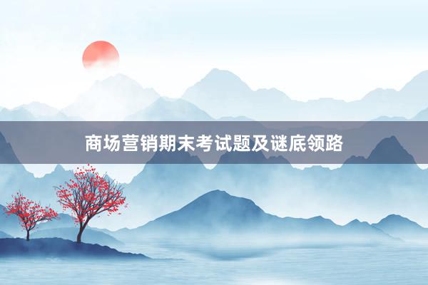商场营销期末考试题及谜底领路